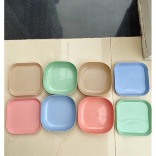 Set 8 Đĩa Lúa Mạch Vuông (4 Đĩa Sâu, 4 Đĩa Nông)
