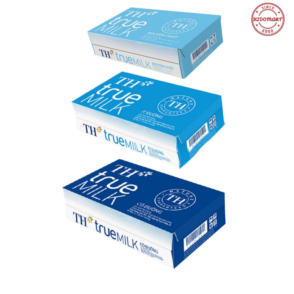 Thùng Sữa TH True Milk Có Đường / Ít Đường /Không Đường 48 Hộp x 180ml (Giao Hàng: Grab / Now)