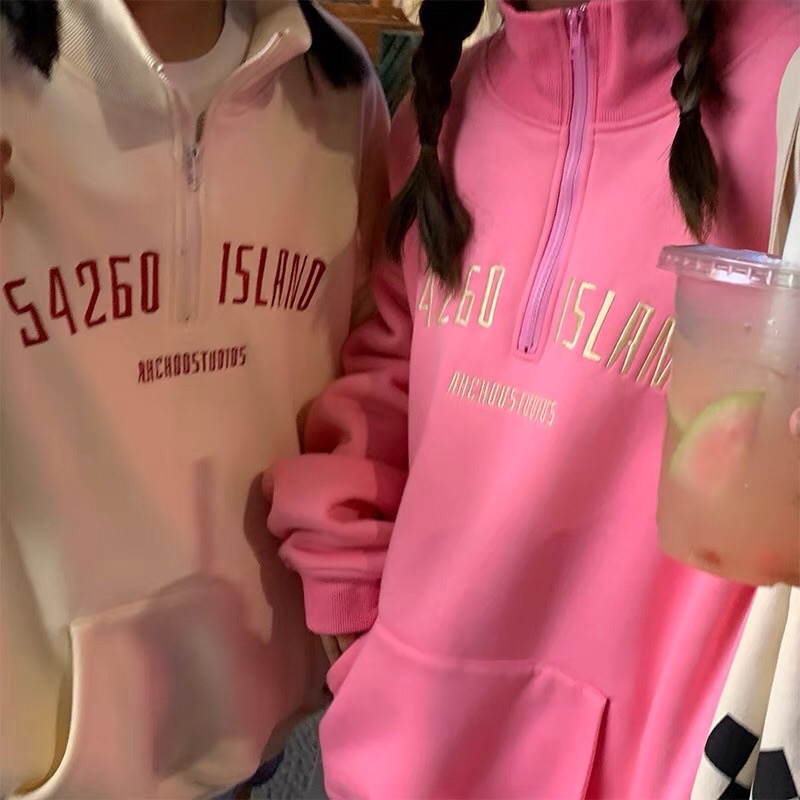 ÁO SWEATER ZIP/POLO TAY DÀI KHOÁ KÉO FORM RỘNG UNISEX ULZZANG STYLE HÀN QUỐC BASIC (order) | BigBuy360 - bigbuy360.vn