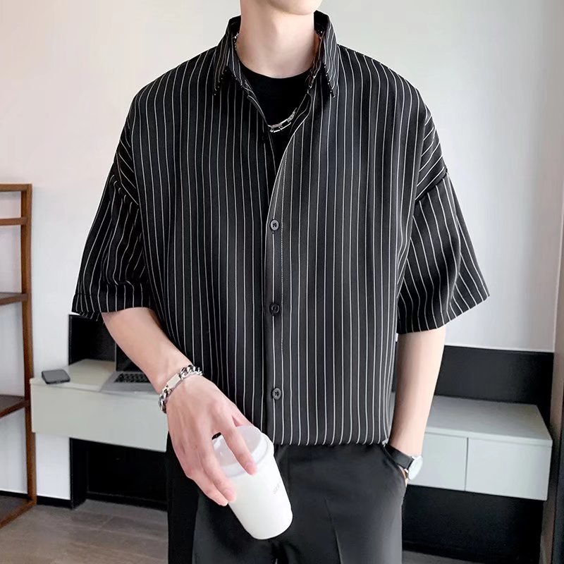 Slim Short Sleeve Anti Wrinkle Shirt Korean Summer Casual Casual Shirt For Men 2022