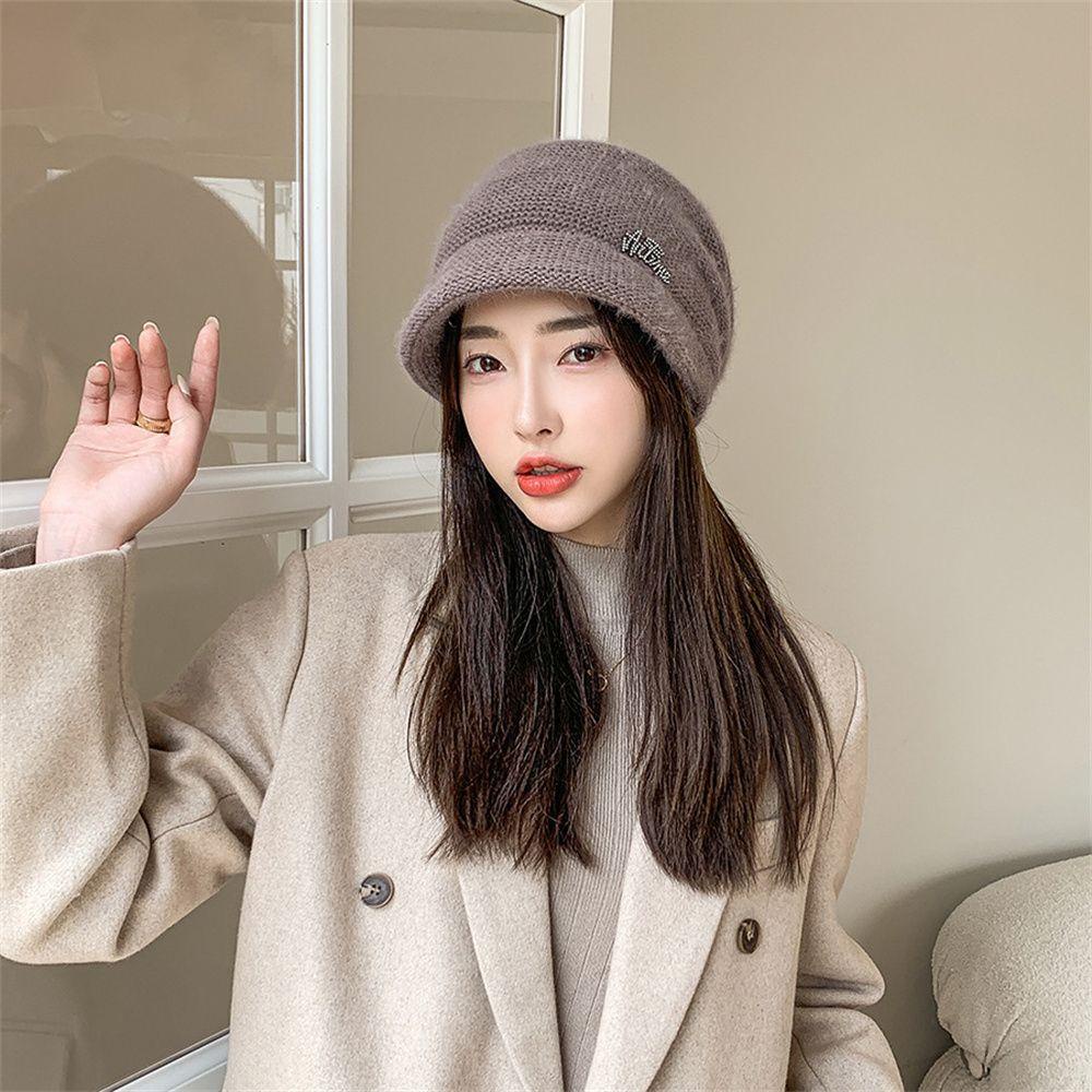 Mũ Beanie Lông Thỏ Dày Mềm Mại Giữ Ấm Mùa Đông