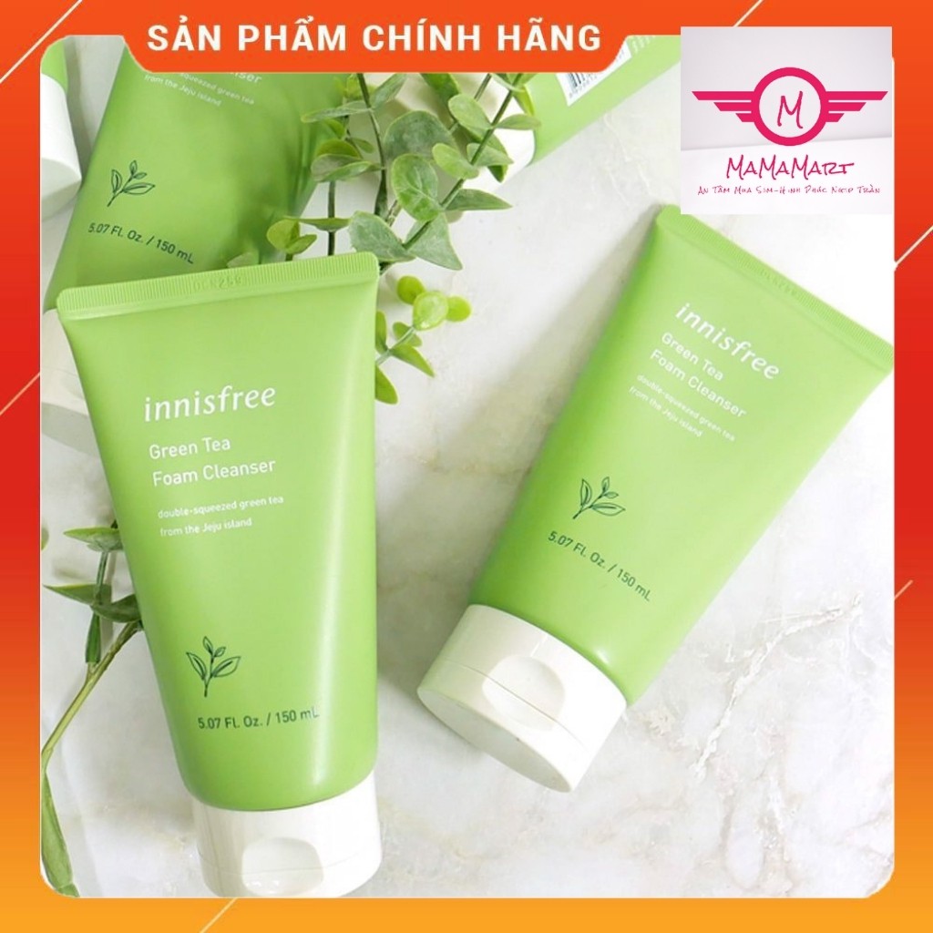 Sữa rửa mặt Innisfree trà xanh (Green tea cleansing foam) 150ml, dành cho da dầu,da mụn,làm sạch sâu,dưỡng ẩm (Hàn Quốc)