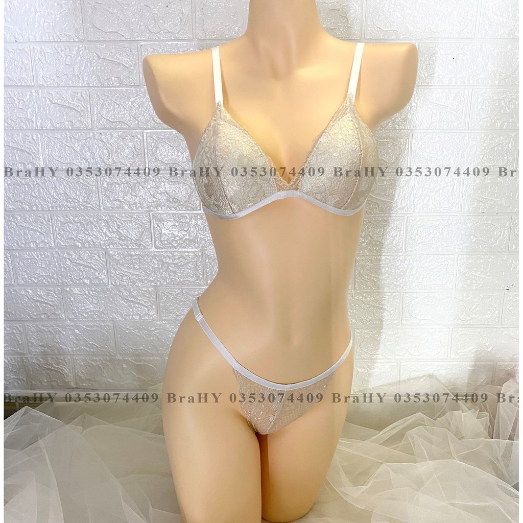 Đồ lót nữ thiết kế ánh vàng có mút sang trọng sexy gợi cảm, vải ren cao cấp thoáng khí tốt BRAHY 070