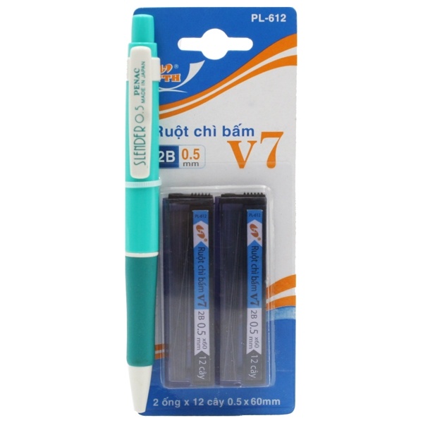 Bộ Bút Chì Bấm 2B 0.5 mm + 2 Hộp Ruột Chì - TTH PL-612 (Mẫu Màu Giao Ngẫu Nhiên)