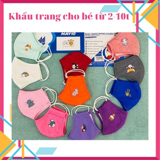 Khẩu trang cho bé 2 lớp vải kháng khuẩn từ 2 đến 10 tuổi [chính hãng May 10]