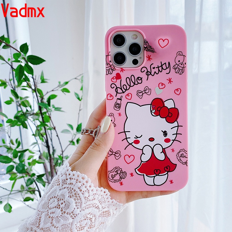 Ốp điện thoại mềm hình Hello Kitty thích hợp cho Iphone 13ProMaxMini 12 11ProMax X Xr Xs Max 8 7 6 6sPlus Se2020