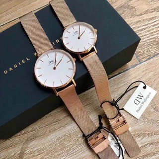 Đồng hồ cặp đôi D.W dây lưới thép trẻ trung sang trọng thiết kế nhỏ gọn đường nết tinh sảo thương hiệu đẳng cấp