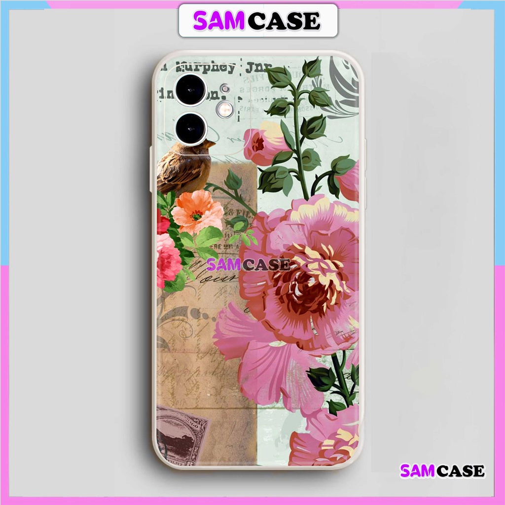 Ốp lưng iPhone hoa châu âu  cạnh viền vuông silicon mềm dẻo cho iphone 6/6s/7/8/X/Xr/XS/XR/11/12/13/14 Pro Plus Max