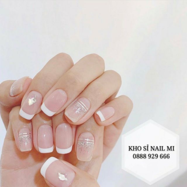 Set 24 tấm gồm 44 mẫu miếng dán hỗ trợ sơn trang trí móng tay - sticker tip guides french nail