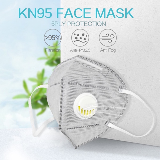Khẩu Trang Than Hoạt Tính 5 Lớp Tiêu Chuẩn PM2.5 Lọc Không Khí Kháng Khuẩn Có Van Thở