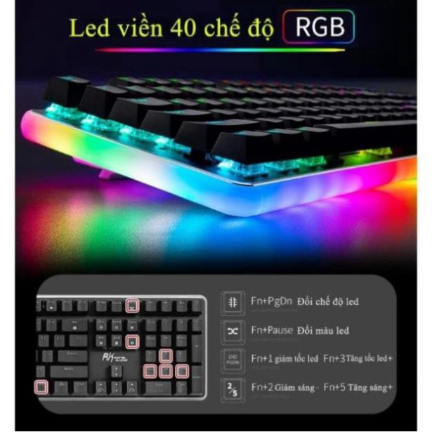 Bàn Phím Cơ Royal Kludge RK918 Version 3 - Led RGB Full bàn phím - Phần mềm tùy chỉnh Led và Custom Macro phím