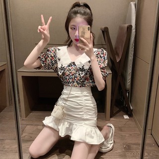 Áo sơ mi hoa cổ sen (hàng sẵn- ảnh thật)