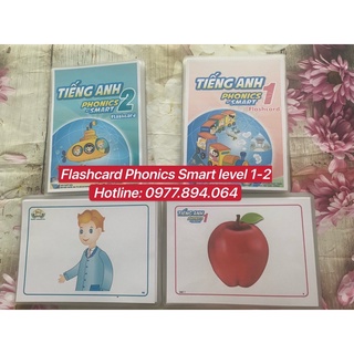 Flashcards Tiếng Anh Smart Phonics 1&2 thiết kế hai mặt ép plastics bền đẹp