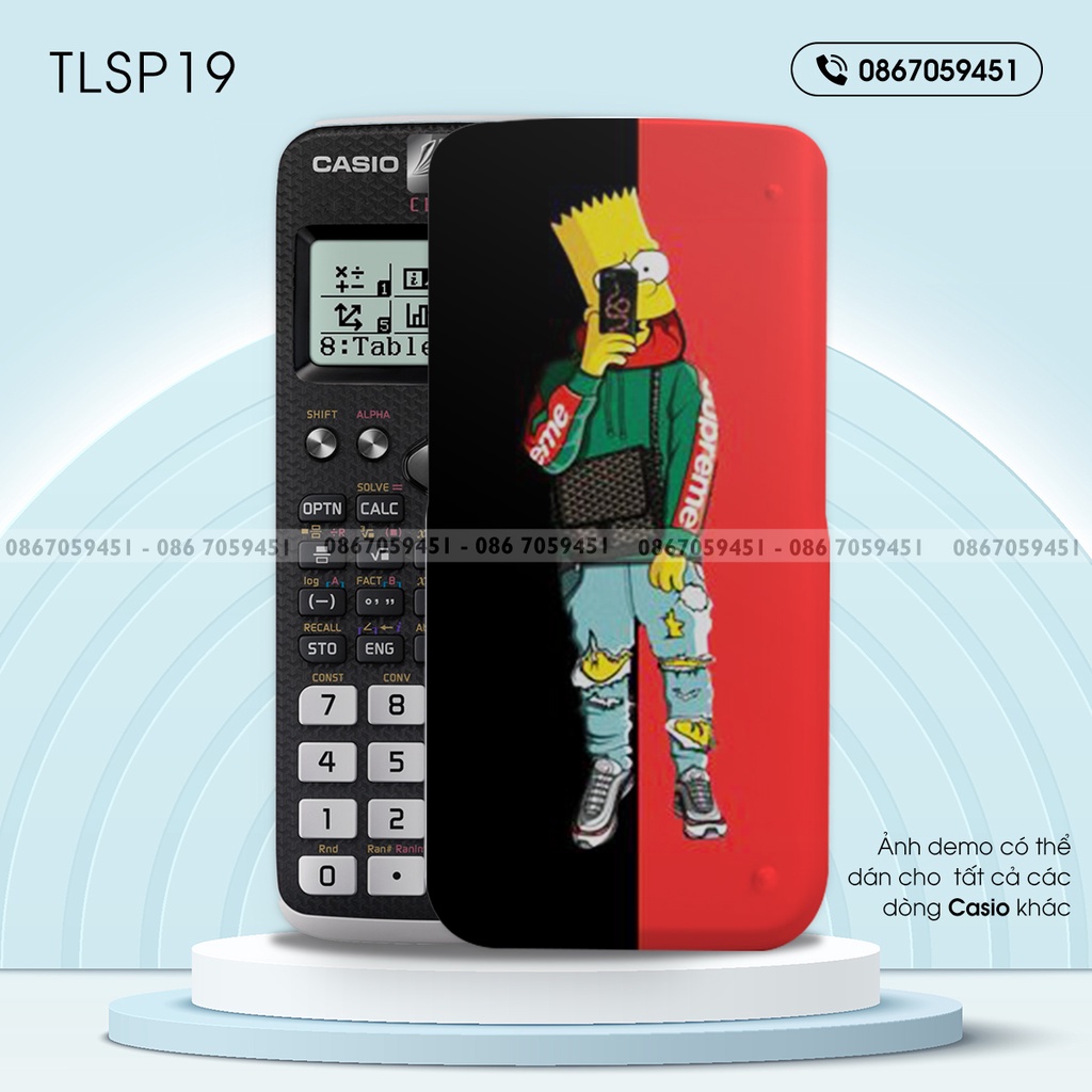 Skin dán máy tính CASIO In Hình Thương Hiệu SupermeeBộ 4  tlspb4