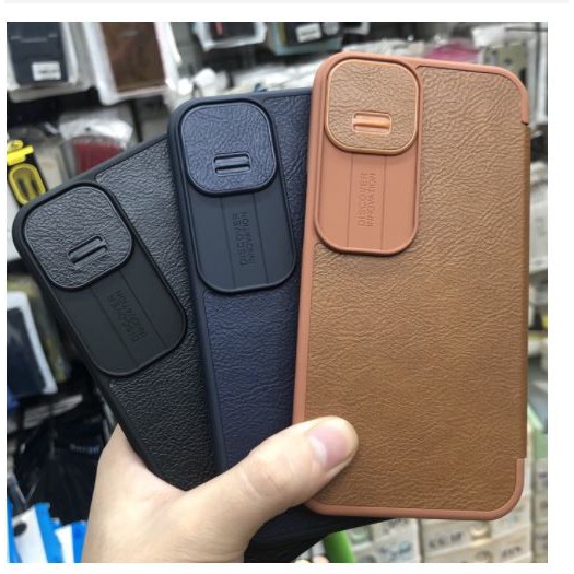 Bao da iPhone 13/ 13 Pro/ 13 Pro Max hiệu Nillkin Qin (Hàng chính hãng)