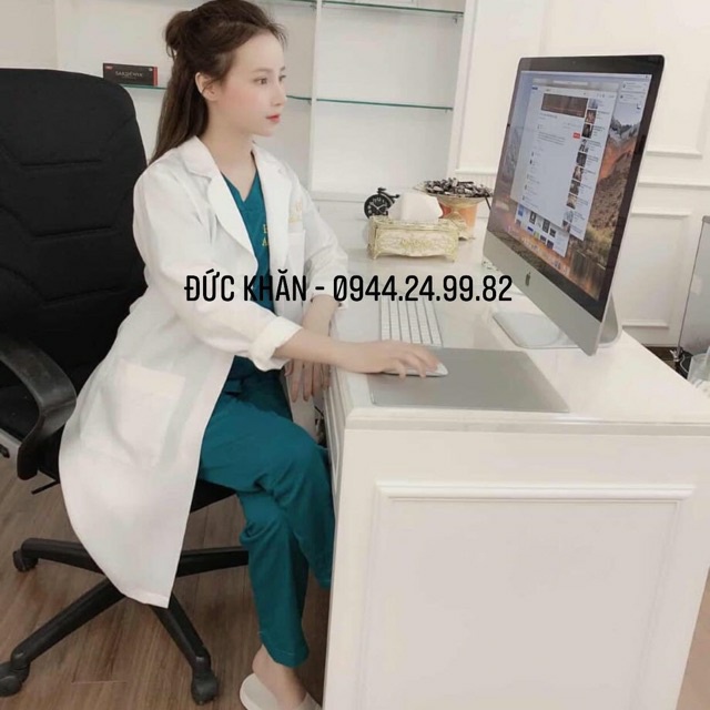 Áo blue kaki cotton Loại 1 trắng