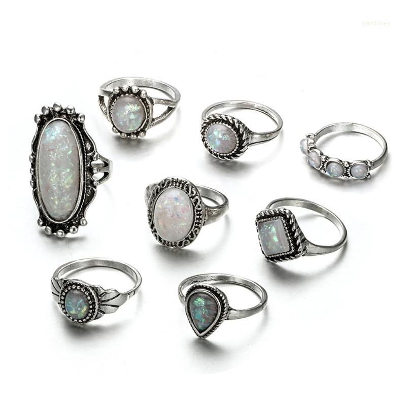 8 Nhẫn đính đá opal phong cách Boho độc đáo hợp thời trang