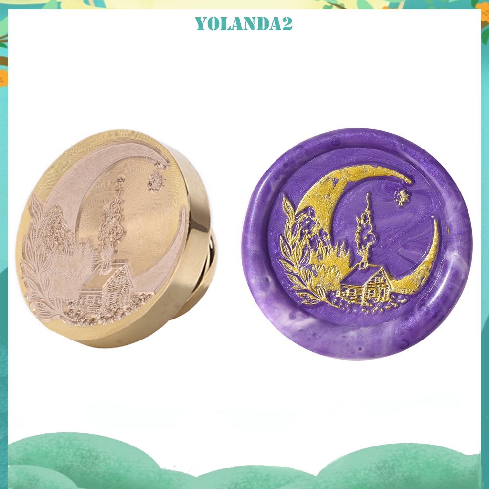 Con dấu sáp niêm phong thiệp hình mặt trăng cổ điển DIY