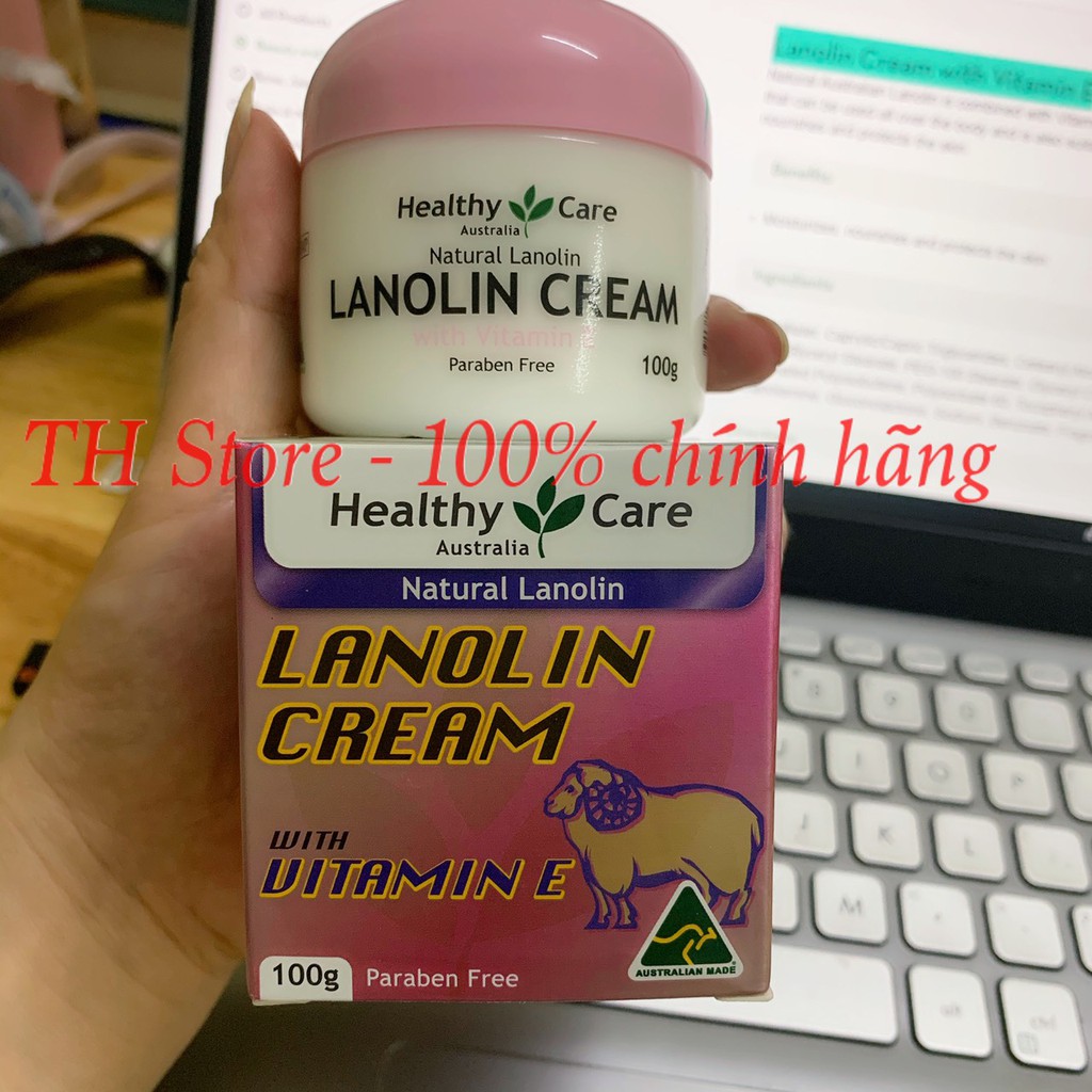 <Bill Chemist> Kem dưỡng ẩm, trắng da nhau thai cừu Healthy Care Lanolin Cream with Vitamin E chính hãng