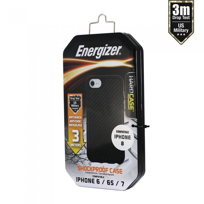 Ốp lưng Energizer carbon chống sốc 3m cho iPhone 6/6s/7/8 - ENCOUL3MIP7CB