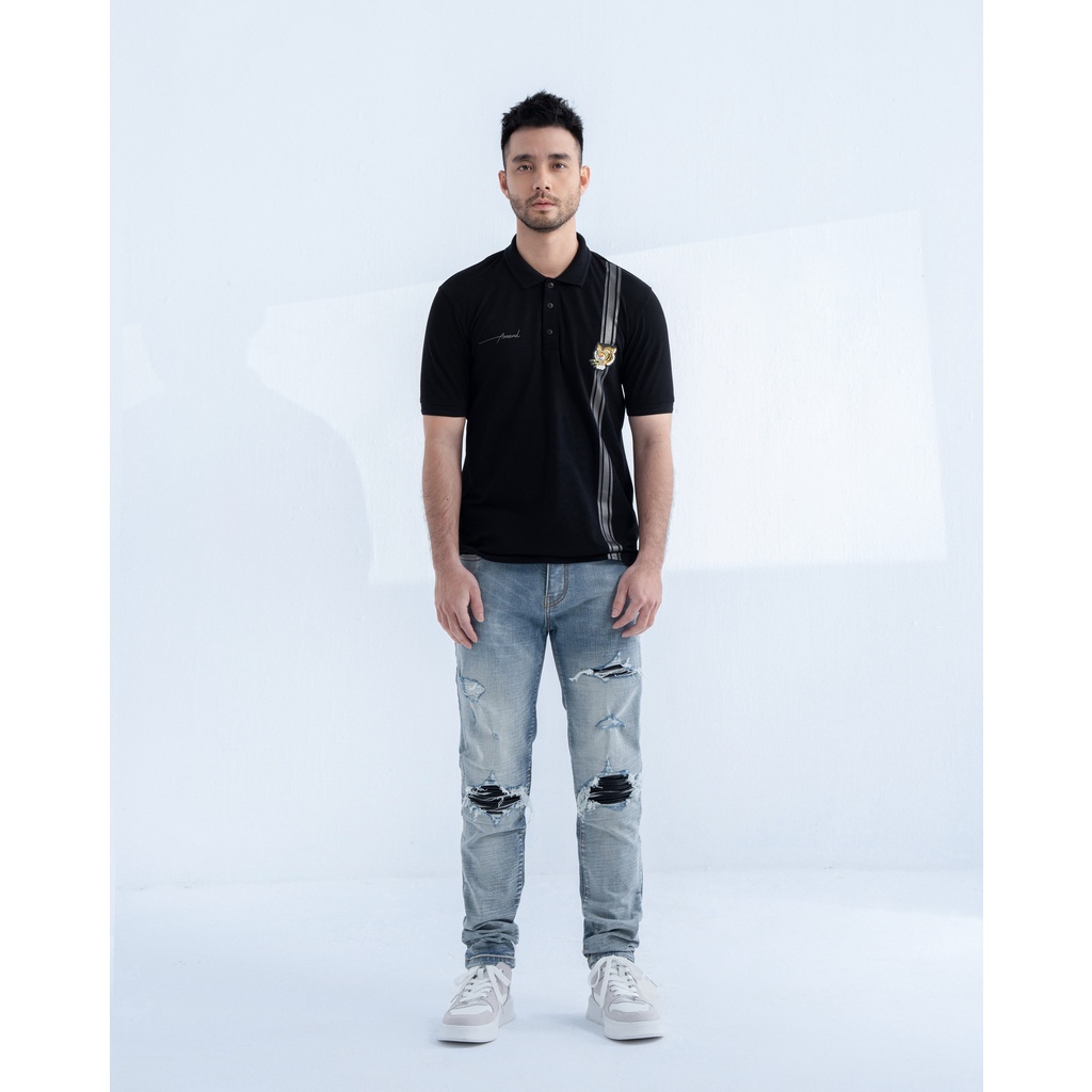 Áo Polo Amand Tiger Patch Polo - Black