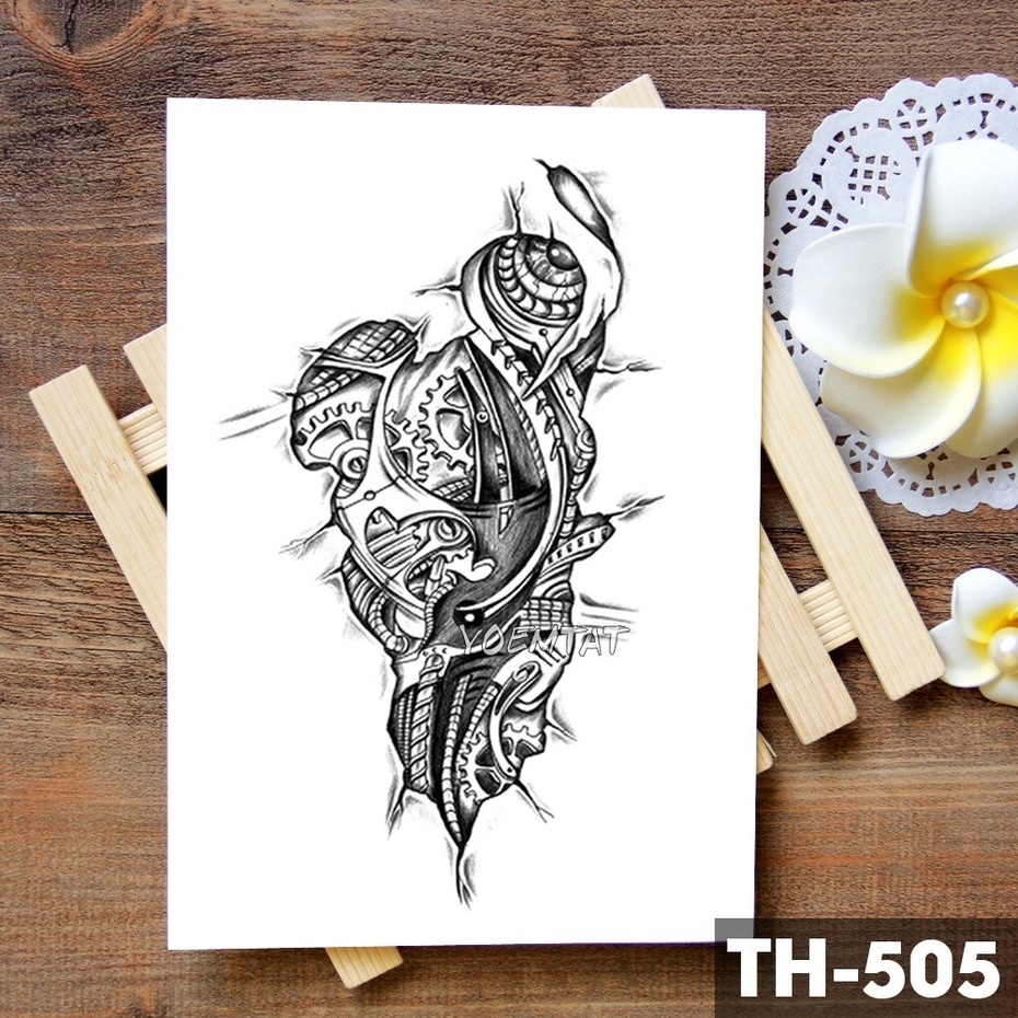 Hình Xăm Dán Tạm Thời Hình Bò Cạp Màu Đen Chống Nước Trang Trí Nghệ Thuật Cơ Thể Cho Nam