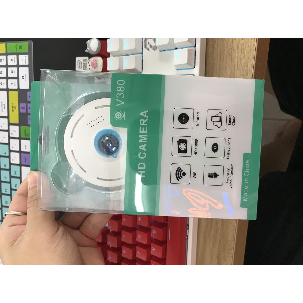 Camera IP Wifi V380 Pro VR 360° Full HD Góc Quay Siêu Rộng - Camera ốp trần không dây Xem toàn cảnh