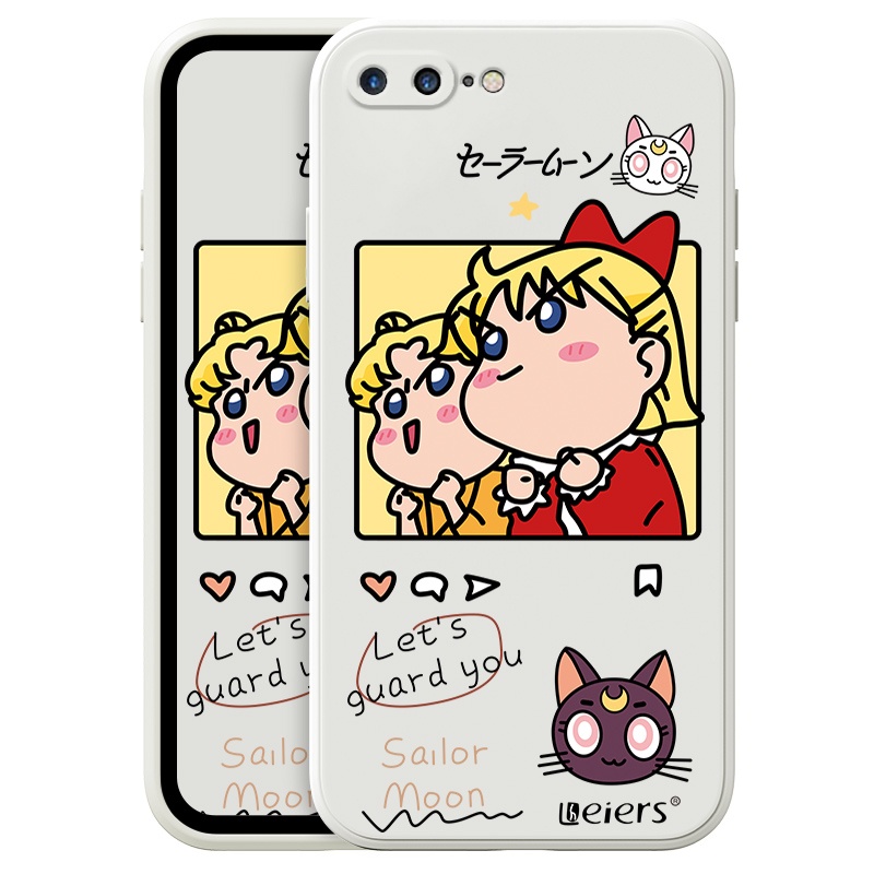 Ốp Lưng In Hình Thủy Thủ Mặt Trăng Cao Cấp Cho iPhone 5 6 6s 6plus 6splus 7 plus 8 plus x xr xsmax apple Phone Casing Silicon Fashion Camera Lens Protector Full Cover simple Liquid silicone Cases