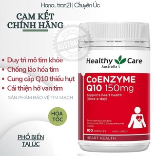 Viên bổ tim Healthy Care Coenzyme Q10 150mg, lọ 100 viên của Úc - Mẫu mới, date xa