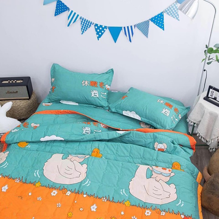 Bộ ga và 2 vỏ gối bộ ga trải giường cotton Poly 1m6x2m, 1m8x2m nhiều mẫu có bán cặp vỏ gối rời supper