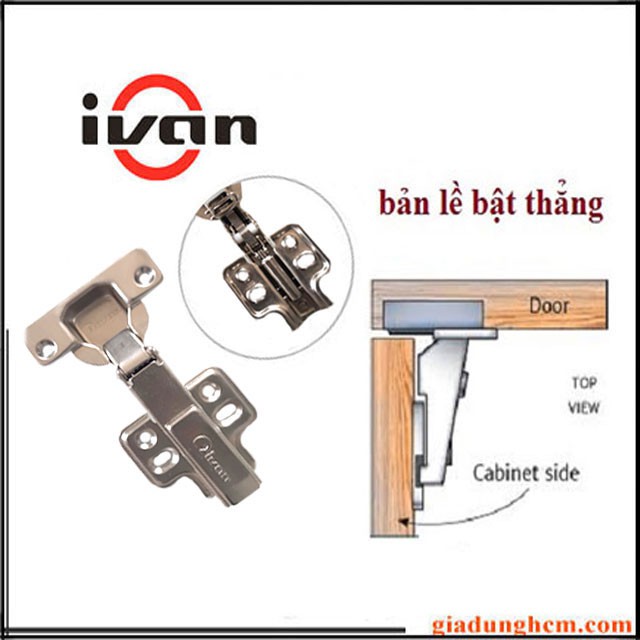 Bản lề inox IVAN, Bản lề Thẳng. giảm chấn