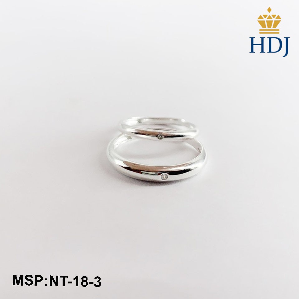 Nhẫn bạc đôi Freesize Biểu Tượng Tình Yêu thuần khiết sang trọng trang sức cao cấp HDJ mã NT-18-3