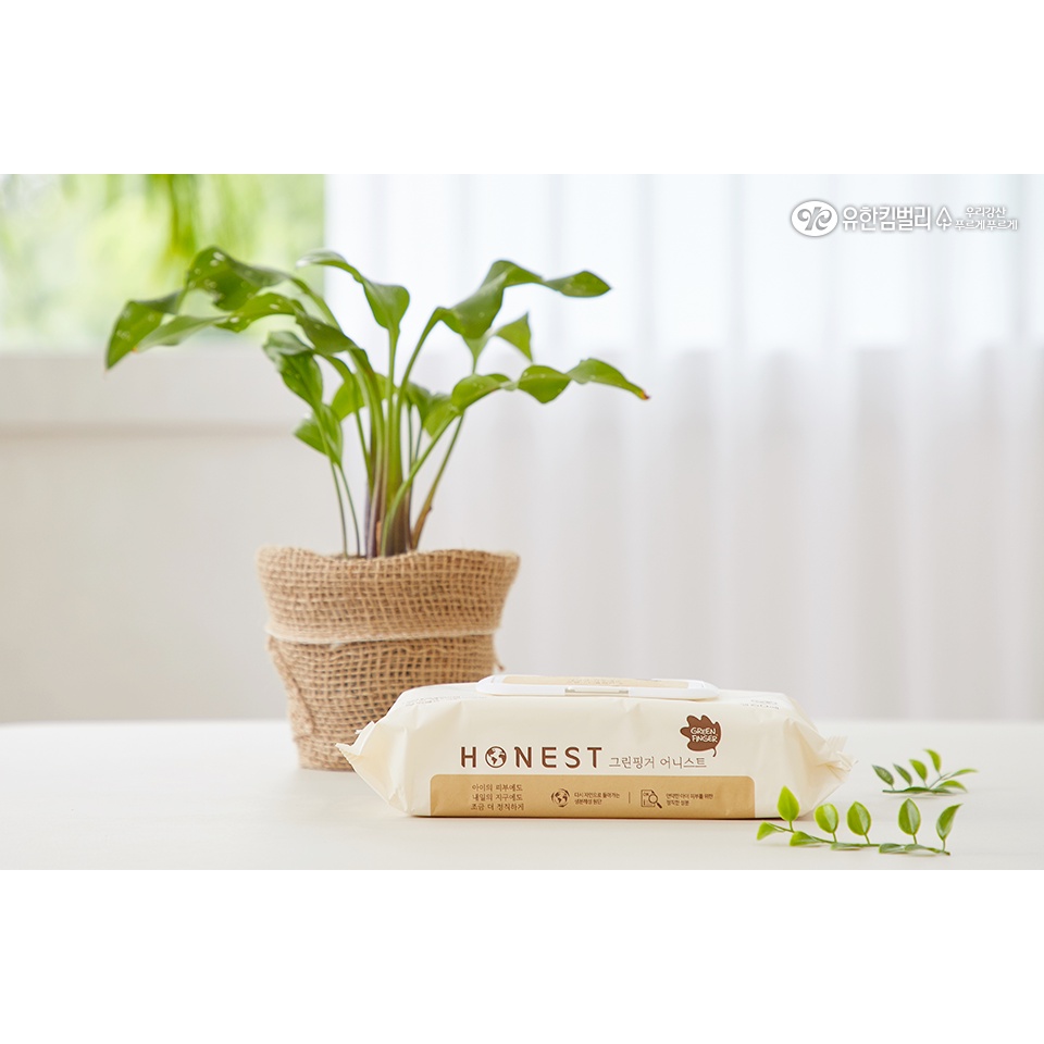 Khăn giấy ướt nội địa Hàn Quốc GREENFINGER HONEST WIPES (310g) không hương liệu an toàn cho trẻ sơ sinh