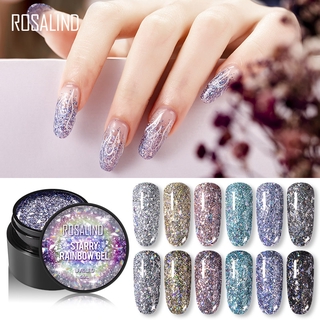 Rosalind 5ml Gel cầu vồng đầy sao sáng cho đèn LED / UV thiết kế nghệ thuật làm móng