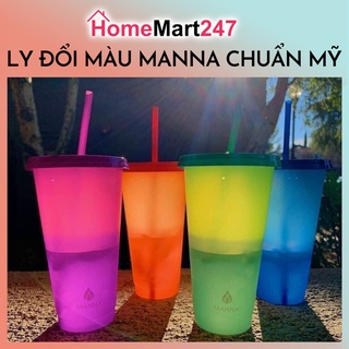 LY ĐỔI MÀU MANNA COLOR CHANGING REUSABLE TUMBLERS 710ML - CHUẨN MỸ - KÈM ỐNG HÚT