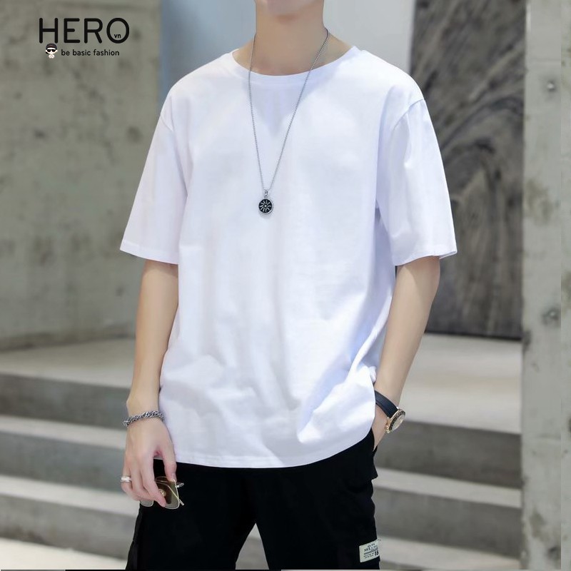 Áo Thun Unisex Áo Phông Trơn Nam Tay Ngắn, Phong cách Hàn Quốc Form Dáng Rộng Hai Màu Đen Trắng AP04 | BigBuy360 - bigbuy360.vn