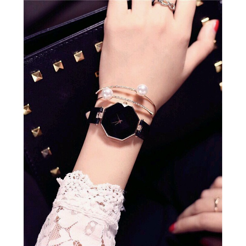 [Mã FAMAYFA2 giảm 10K đơn 50K] [CỰC HOT] ĐỒNG HỒ NỮ DÂY DA LỤC GIÁC 8 CẠNH RẤT ĐẸP | BigBuy360 - bigbuy360.vn