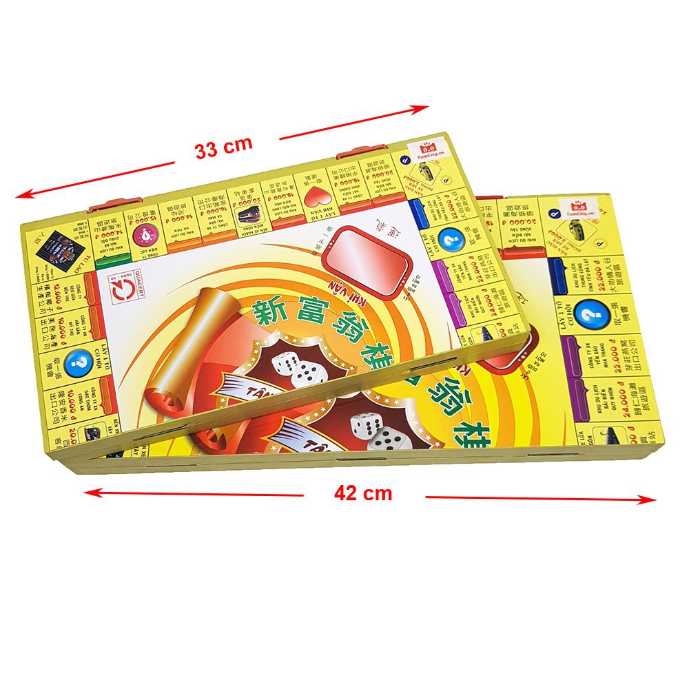 Bộ Đồ Chơi Bàn Cờ Tỷ Phú Bằng Nhựa Gấp Dạy Con Tư Duy Làm Giàu Cỡ Đại 42x42cm