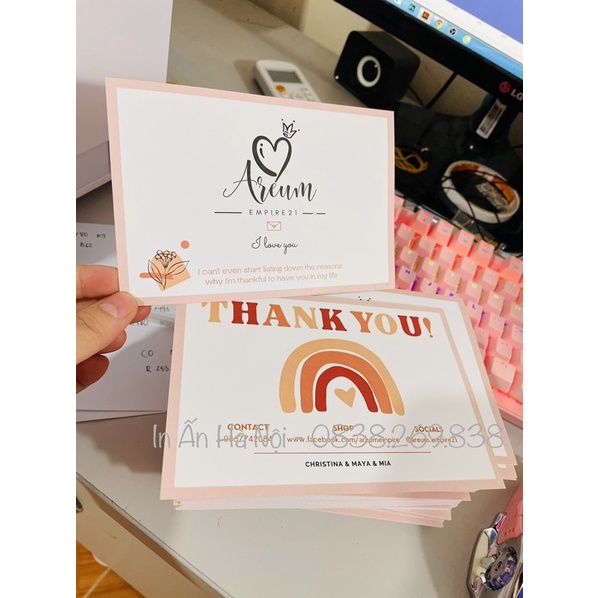 [ Hot ] Thank Card Loại To In Thông Tin Shop Theo Yêu Cầu