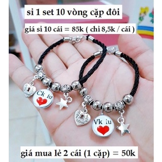 Sỉ 1 set 10 vòng tay cặp đôi ( gồm 5 vòng nam + 5 vòng nữ ) . Mẫu như ảnh [ mua sỉ SLL xin liên hệ ]