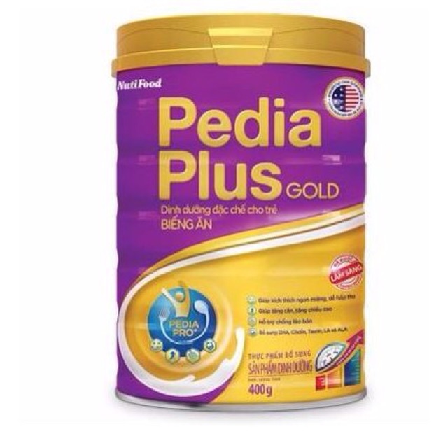 Pedia plus Gold cho trẻ biếng ăn chậm lớn 900g
