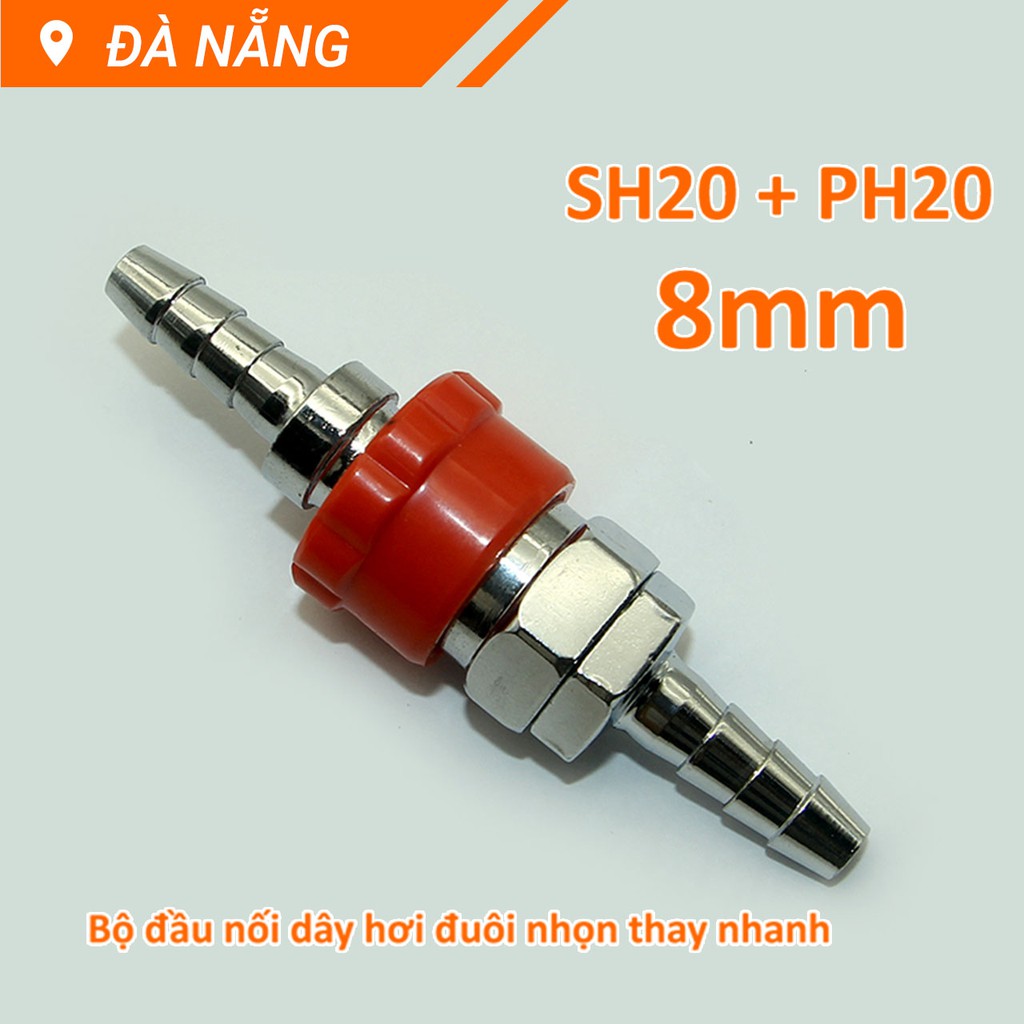 Đầu nối dây hơi đuôi chuột thay nhanh SH20-PH20 màu cam