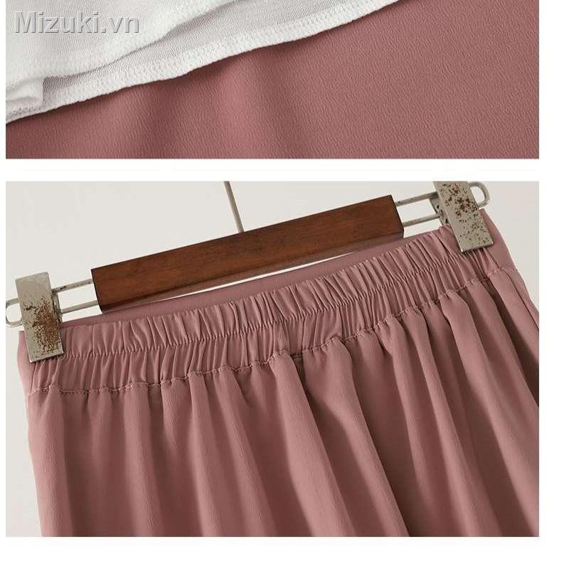 Váy Chữ A Vải Chiffon Lưng Cao Màu Trơn Phong Cách Hàn Quốc | BigBuy360 - bigbuy360.vn