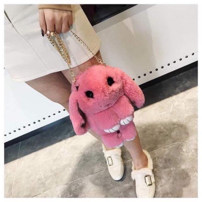 (Quảng Châu Mới Về) Túi đeo chéo thỏ bông xinh xắn cho nữ, bé gái sang chảnh siêu cute