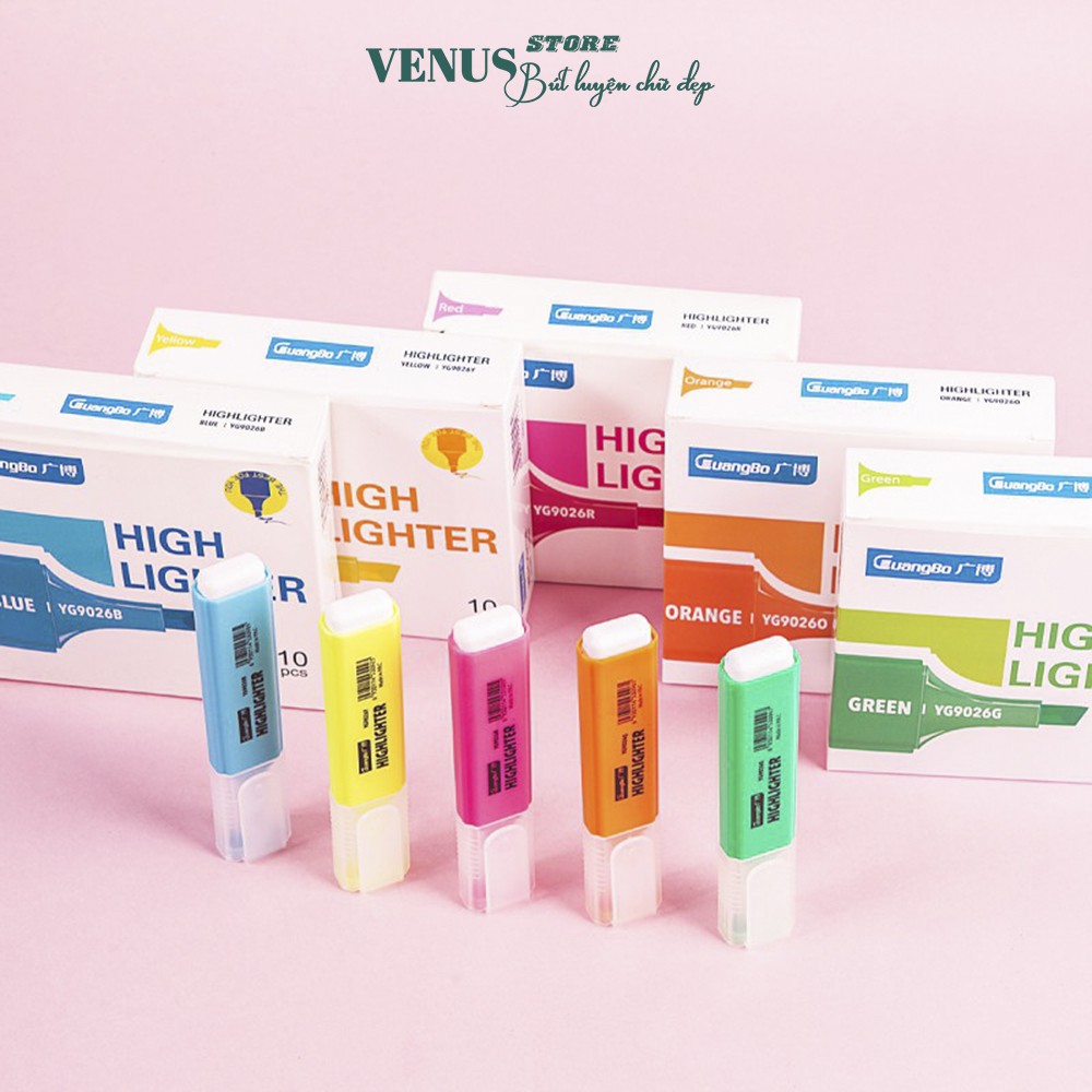 Bút highlight/ Bút nhớ dòng Guangbo YG9026 nhiều màu, tươi đẹp, loại 1,loại đẹp