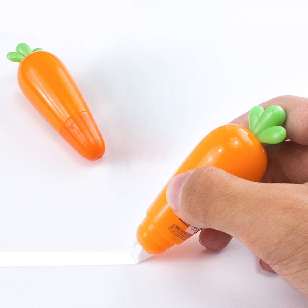 Portable mini Carrot shape plastic Stationery White Tape Student school office Supplies Correction