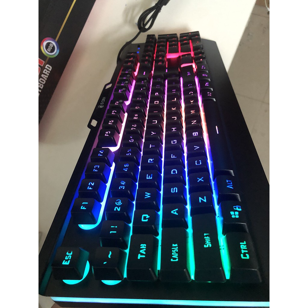 Bàn phím máy tính, bàn phím gaming, bàn phím giả cơ chơi game có dây E-Dra EK701 RGB - Led RGB - Hàng chính hãng