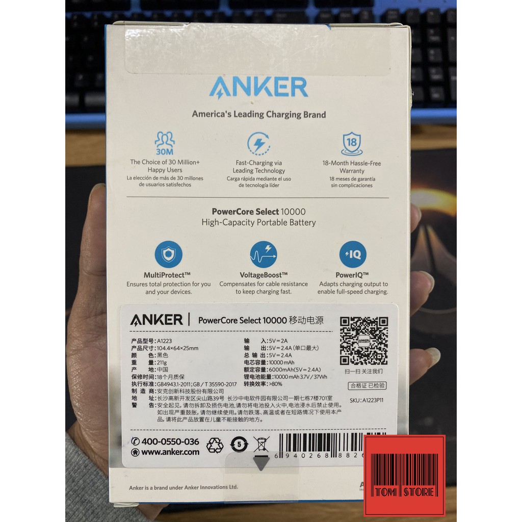 Pin sạc dự phòng 10000mAH Anker PowerCore Select 10000 - A1223