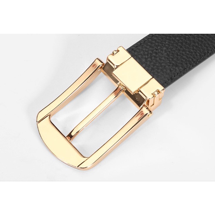 Thắt lưng Nam, dây lưng mặt khóa kim Công Sở, dây da khâu viền bền bỉ lịch lãm - Có Bảo hành