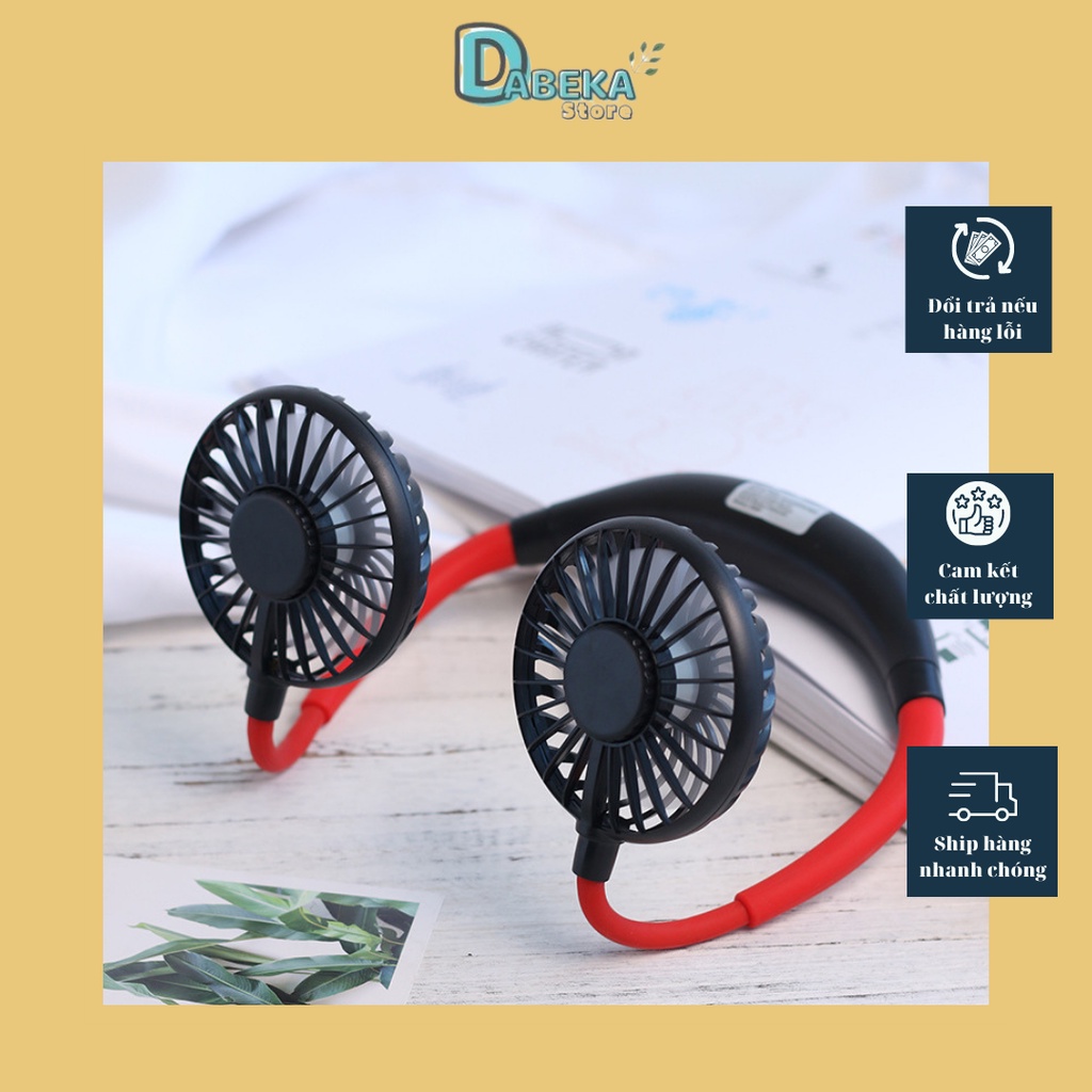 Quạt Mini Đeo Cổ Tích Điện Sạc Pin Usb Loại Quàng Cầm Tay Chữ U Máy Nhỏ 3 Cấp Độ Gió Làm Mát Siêu Tiện Lợi-Dabeka-Gd001